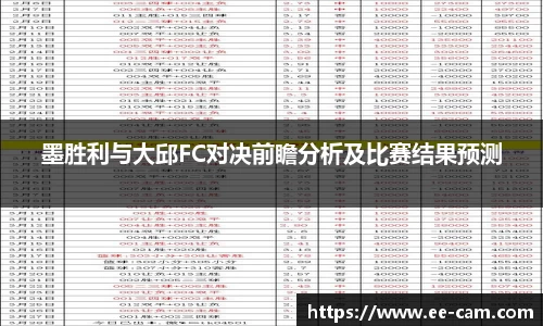 墨胜利与大邱FC对决前瞻分析及比赛结果预测